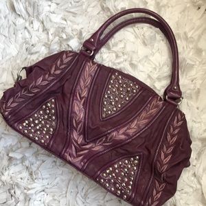 Studded plum purse